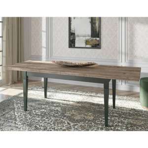 Eilat Extendaing Wooden Dining Table In Green