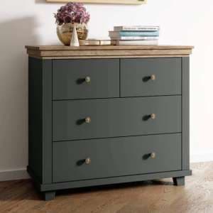 Eilat Wooden Chest Of 4 Drawers In Green - UK