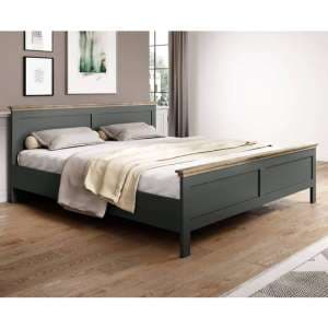 Eilat Wooden King Size Bed In Green - UK