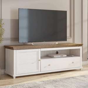 Eilat Wooden TV Stand 1 Door 1 Drawer In Abisko Ash With LED - UK