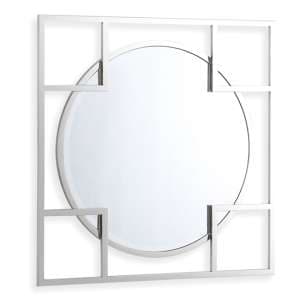 Eisha Square Wall Mirror In Silver Frame