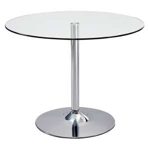 Eastleigh Clear Glass Dining Table With Polished Chrome Base - UK