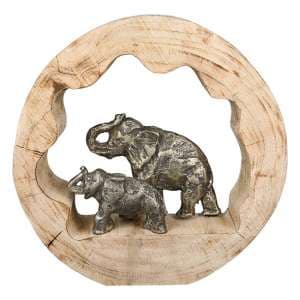 Elephant Aluminium Design Sculpture In Bronze With Wooden Frame
