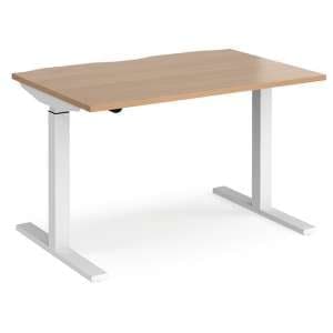 Elev 1200mm Electric Height Adjustable Desk In Beech And White - UK