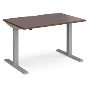 Elev 1200mm Electric Height Adjustable Desk In Walnut And Silver - UK