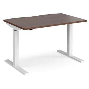Elev 1200mm Electric Height Adjustable Desk In Walnut And White - UK