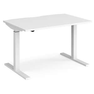 Elev 1200mm Electric Height Adjustable Desk In White - UK