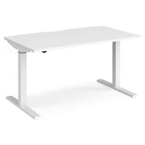 Elev 1400mm Electric Height Adjustable Desk In White - UK