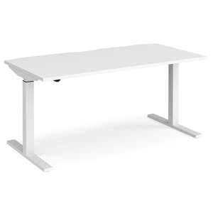 Elev 1600mm Electric Height Adjustable Desk In White