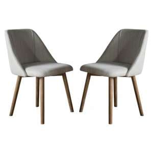 Elliata Natural Fabric Dining Chairs In A Pair - UK