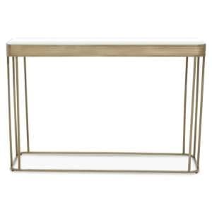 Ellice Clear Glass Top Console Table With Gold Metal Frame - UK