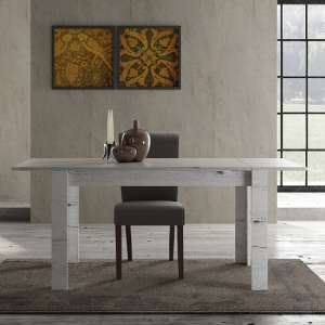 Ellie Wooden Extendable Dining Table In White Oak