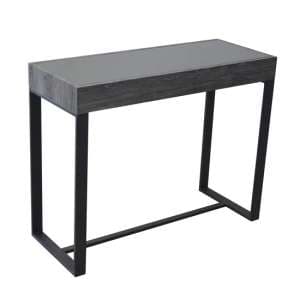 Ellis Glass Console Table With Natural Black Legs - UK
