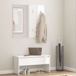 Elroy High Gloss Hallway Furniture Set In White