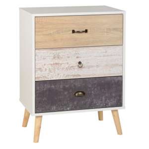 Noein Chest Of Drawers In White And Distressed Effect - UK