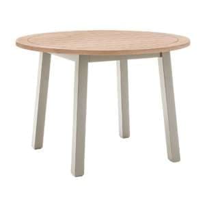 Elvira Round Wooden Dining Table In Oak And Prairie - UK