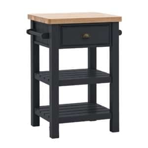 Elvira Wooden Side Table With 1 Drawer In Oak And Meteror