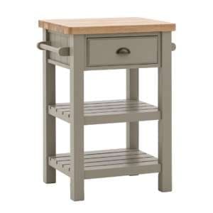 Elvira Wooden Side Table With 1 Drawer In Oak And Prairie