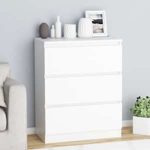 Elyes Wooden Chest Of 3 Drawers In White