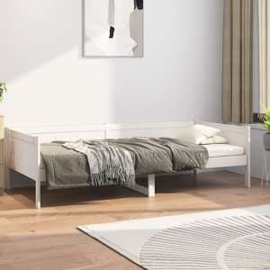 Emeric Solid Pine Wood Single Day Bed In White - UK