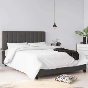 Emilia Fabric King Size Bed In Grey - UK