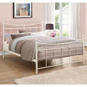 Emily Steel Small Double Bed In Cream