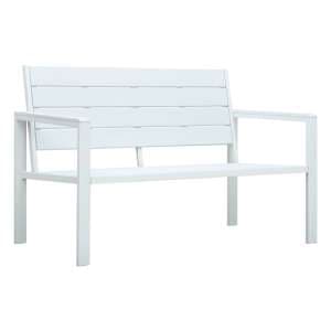 Emma Wooden Garden Seating Bench With Steel Frame In White - UK