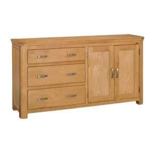 Empire Large Sideboard In Oak With 2 Doors And 3 Drawers - UK