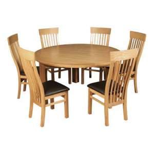 Empire Round Butterfly Extending Dining Set With 6 Chairs - UK