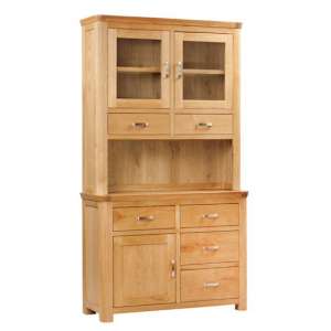 Empire Small Display Cabinet In Oak With 3 Doors And 6 Drawers