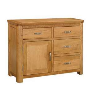 Empire Small Sideboard In Oak With 1 Door And 4 Drawers - UK