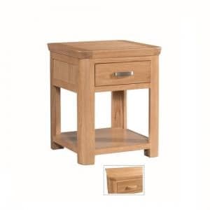 Empire Square Wooden End Table With 1 Drawer - UK
