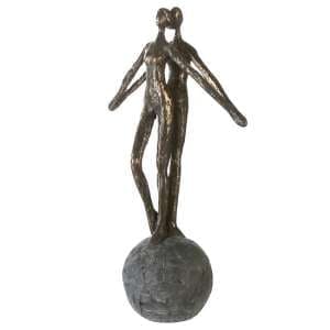 Encourage Poly Design Sculpture In Burnished Bronze And Grey