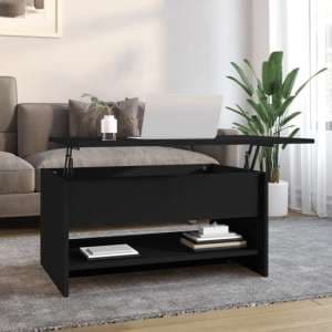 Engin Lift-Up Wooden Coffee Table In Black
