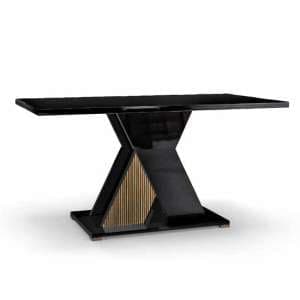Enna High Gloss Dining Table Rectangular Large In Black