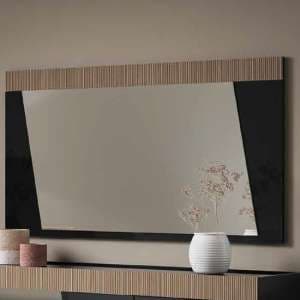 Enna Wall Mirror In Black High Gloss Wooden Frame - UK