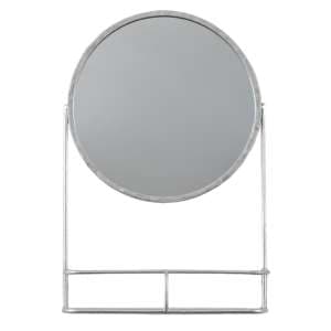 Enoch Wall Mirror With Shelf In Silver Iron Frame - UK