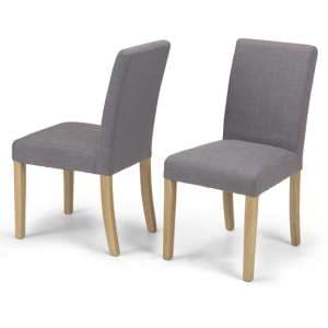 Exotic Grey Fabric Dining Chairs In A Pair With Natural Legs - UK
