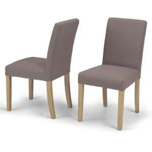 Exotic Mocha Fabric Dining Chairs In A Pair With Natural Legs - UK