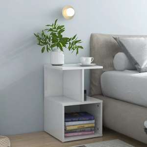 Eracio High Gloss Bedside Cabinet In White
