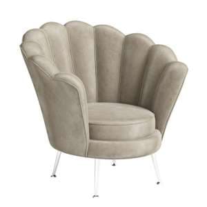 Ecton Velvet Fabric Lounge Chair In Mink