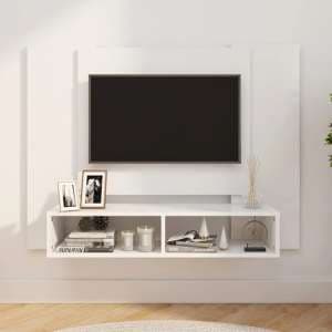 Ermin Wooden Wall Entertainment Unit In White
