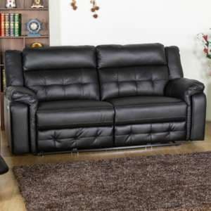 Essen Electric Leather Recliner 3 Seater Sofa In Black - UK