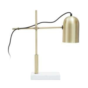 Essen Gold Shade Table Lamp With And White Marble Base
