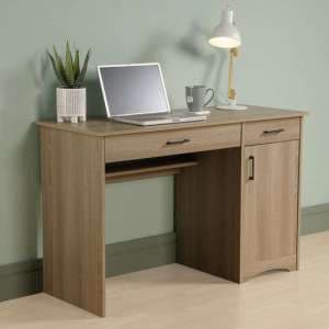 Essentials Wooden Computer Desk In Summer Oak - UK