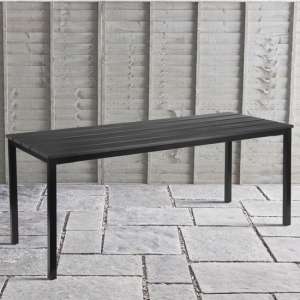 Etax Rectangular 180cm Wooden Dining Table In Black