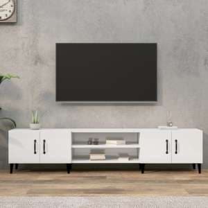 Ethan High Gloss TV Stand With 4 Doors In White