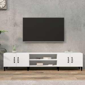 Ethan Wooden TV Stand With 4 Doors In White