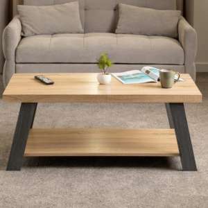Eureka Wooden Coffee Table In Grey And Sonoma Effect