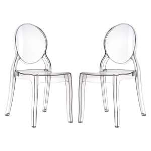 Everett Clear Transparent Polycarbonate Dining Chairs In Pair